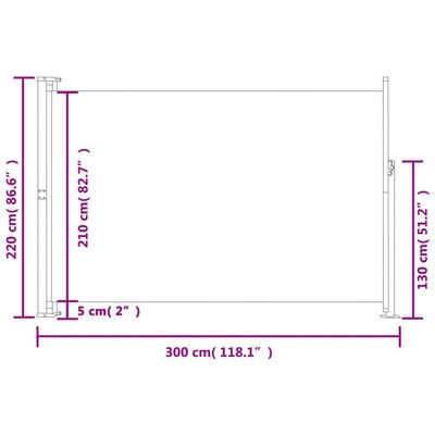 vidaXL Uttrekkbar sidemarkise 220x300 cm blå