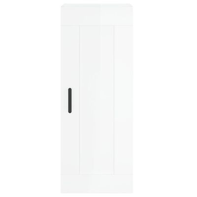 vidaXL Highboard høyglans hvit 34,5x34x180 cm konstruert tre