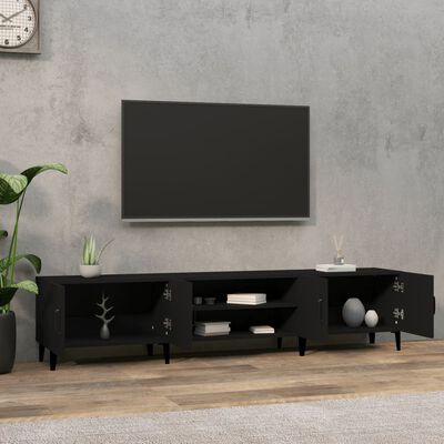 vidaXL TV-benk svart 180x31,5x40 cm konstruert tre