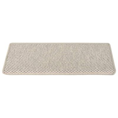 vidaXL Selvklebende trappematter sisal-utseende 15 stk 65x21x4 cm sølv