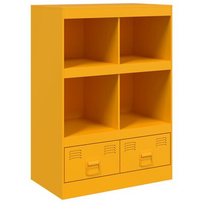 vidaXL Highboard sennepsgul 67x39x95 cm stål