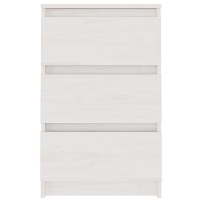 vidaXL Nattbord hvit 40x29,5x64 cm heltre furu