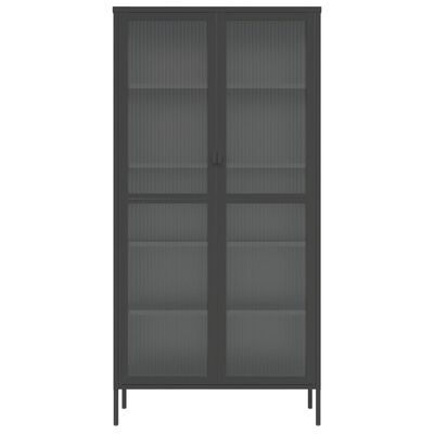 vidaXL Highboard svart 85x40x180 cm glass og stål