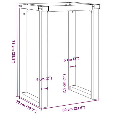 vidaXL Ben for spisebord O-ramme 60x50x73 cm støpejern