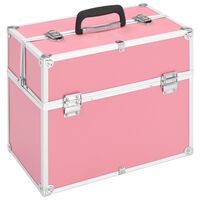 vidaXL Sminkeveske 38x23x34 cm rosa aluminium