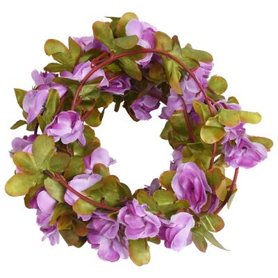 vidaXL Blomsterkranser for jul 6 stk lyselilla 250 cm