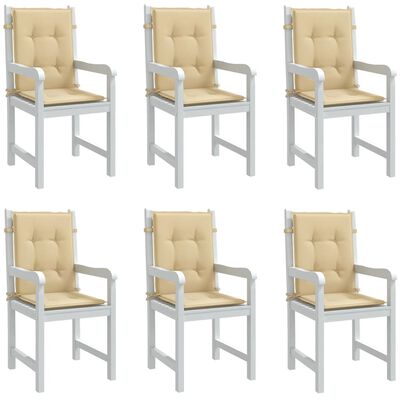 vidaXL Stolputer med lav rygg 6 stk melert beige 100x50x4 cm stoff