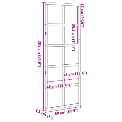 vidaXL Låvedør hvit 80x208 cm heltre furu