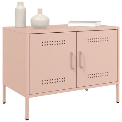 vidaXL TV-benk rosa 68x39x50,5 cm stål