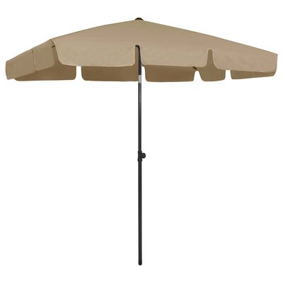 vidaXL Strandparasoll gråbrun 200x125 cm