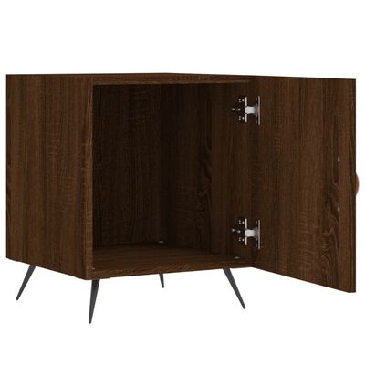 vidaXL Nattbord 2 stk brun eik 40x40x50 cm konstruert tre