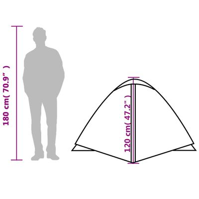 vidaXL Kuppeltelt for camping 3 personer oransje vanntett