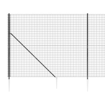 vidaXL Nettinggjerde med stolpespyd 1,6x10 m antrasitt
