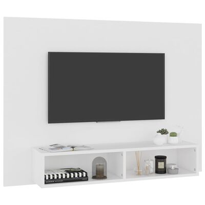 vidaXL Veggmontert TV-benk hvit 120x23,5x90 cm konstruert tre