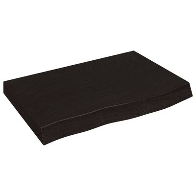 vidaXL Benkeplate til bad mørkebrun 60x50x(2-4) cm behandlet heltre