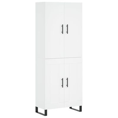 vidaXL Highboard hvit 69,5x34x180 cm konstruert tre