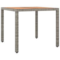 vidaXL Hagebord med treplate grå polyrotting og heltre akasie