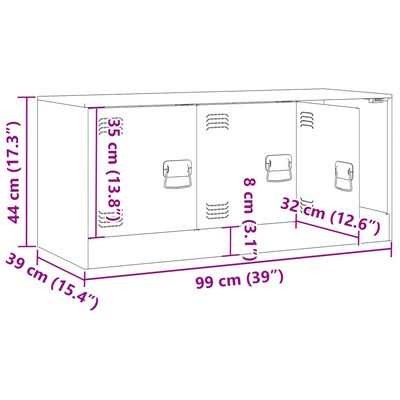 vidaXL TV-benk antrasitt 99x39x44 cm stål