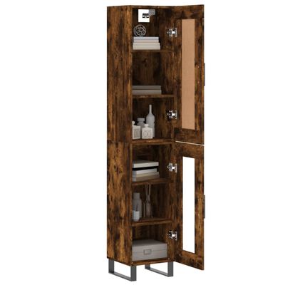 vidaXL Highboard røkt eik 34,5x34x180 cm konstruert tre