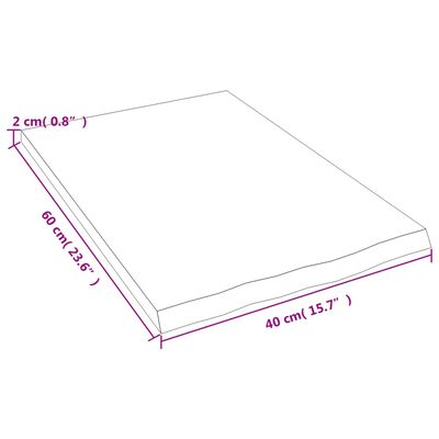 vidaXL Benkeplate til bad mørkebrun 40x60x2 cm behandlet heltre