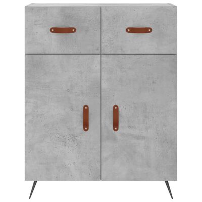 vidaXL Highboard betonggrå 69,5x34x180 cm konstruert tre