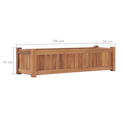 vidaXL Høybed 100x30x25 cm heltre teak