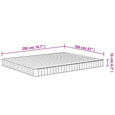 vidaXL Skummadrass middels myk 160x200 cm