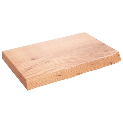 vidaXL Benkeplate til bad lysebrun 60x40x6 cm behandlet heltre