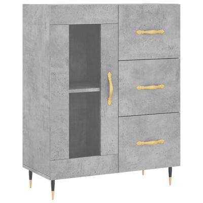 vidaXL Highboard betonggrå 69,5x34x180 cm konstruert tre