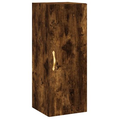 vidaXL Highboard røkt eik 34,5x34x180 cm konstruert tre