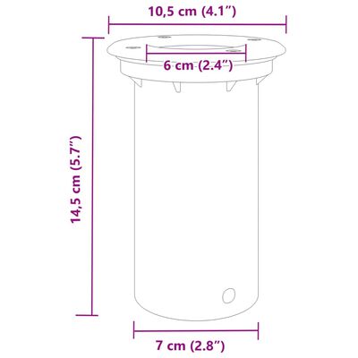 vidaXL Utendørs gulvlampe rund svart 10,5x10,5 cm støpt aluminium