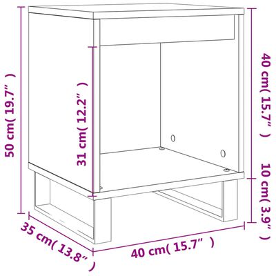 vidaXL Nattbord 2 stk svart 40x35x50 cm konstruert tre