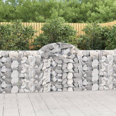 vidaXL Gabionkurver buede 25 stk 200x30x100/120 cm galvanisert jern