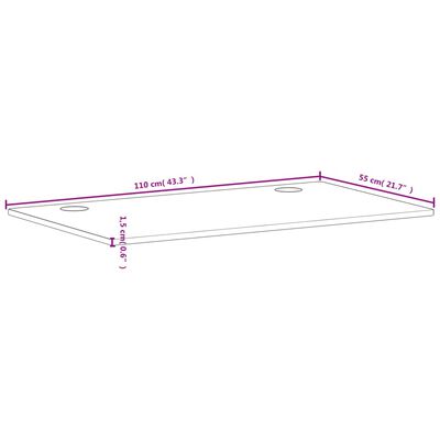 vidaXL Bordplate 110x55x1,5 cm heltre bøk