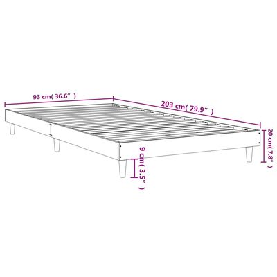 vidaXL Sengeramme svart 90x200 cm konstruert tre