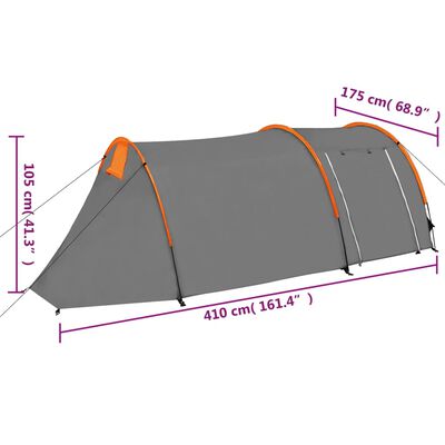 vidaXL Campingtelt 4 personer grå og oransje