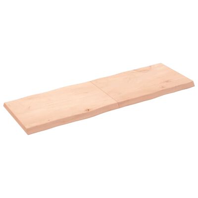 vidaXL Bordplate 180x60x(2-6) cm ubehandlet heltre eik naturlig kant