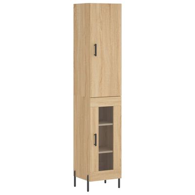 vidaXL Highboard sonoma eik 34,5x34x180 cm konstruert tre