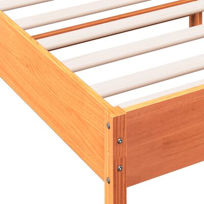 vidaXL Sengeramme uten madrass voksbrun 90x190 cm heltre furu