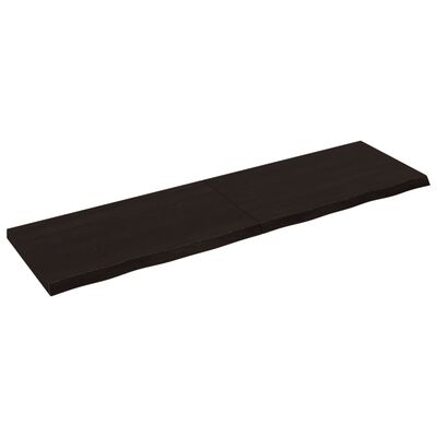 vidaXL Benkeplate til bad mørkebrun 220x60x(2-6) cm behandlet heltre