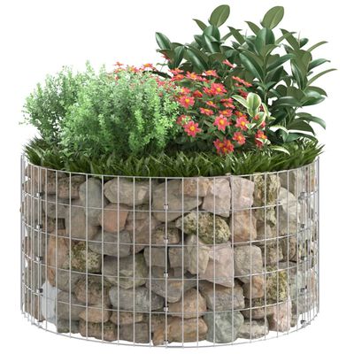 vidaXL Sirkulær gabion stolpe galvanisert stål Ø100x50 cm