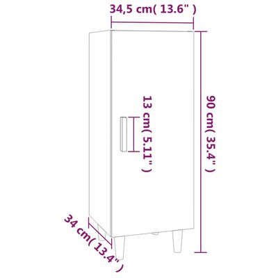 vidaXL Skjenk svart 34,5x34x90 cm konstruert tre