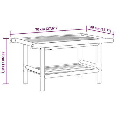 vidaXL Salongbord 70x40x35 cm bambus