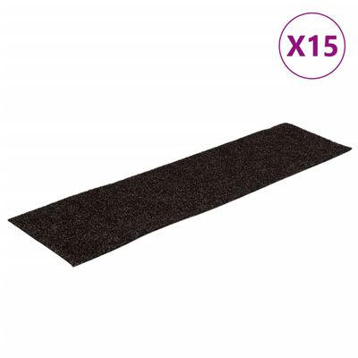 vidaXL Selvklebende trappematter 15 stk 76x20 cm brun