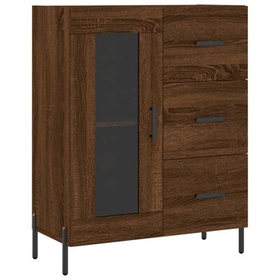 vidaXL Highboard brun eik 69,5x34x180 cm konstruert tre