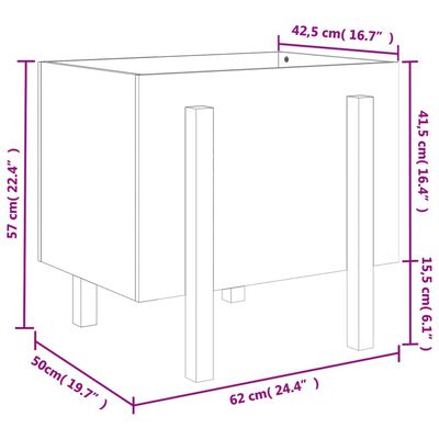 vidaXL Hageplantekasse hvit 62x50x57 cm heltre furu