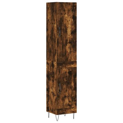 vidaXL Highboard røkt eik 34,5x34x180 cm konstruert tre