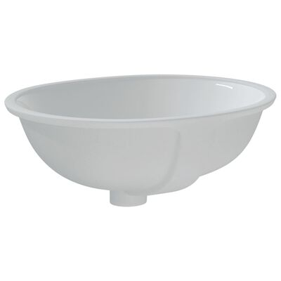 vidaXL Baderomsvask hvit 49x40,5x21 cm oval keramikk