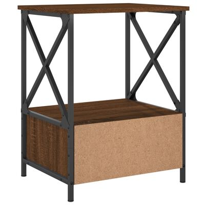 vidaXL Nattbord 2 stk brun eik 50x41x65 cm konstruert tre