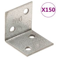 vidaXL Vinkelbraketter 150 stk 2 mm 30x25x30 mm galvanisert stål